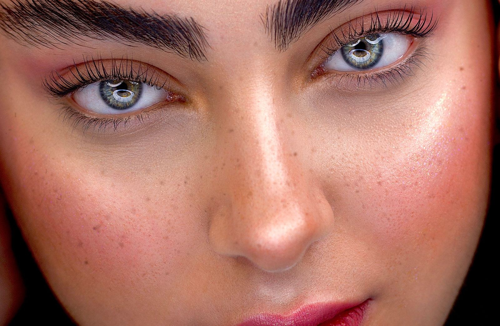 Retoucher working on a portrait close-up